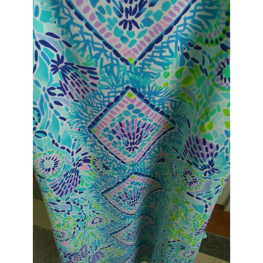 NWOT Lilly Pulitzer Pearl Romper in Blue Ibiza with gold ton chain straps Size 8 - Picture 3 of 6